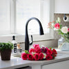 Kauai 1 Handle Swivel Pull-Down Kitchen Faucet Includes Baseplate in Matte Black finish