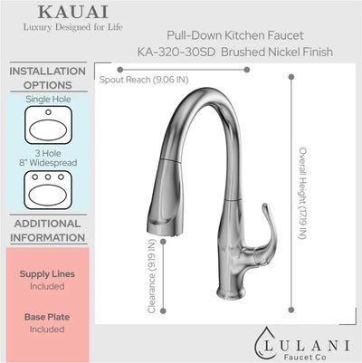 Kauai - Pull-Down Kitchen Faucet Spot Defense