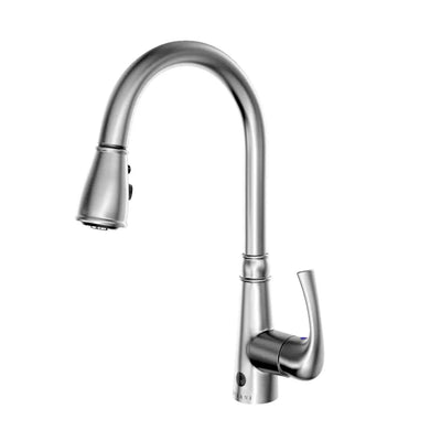 Open Box - Moorea, Dual Sensor Pull-Down Kitchen Faucet in Brushed Nickel finish